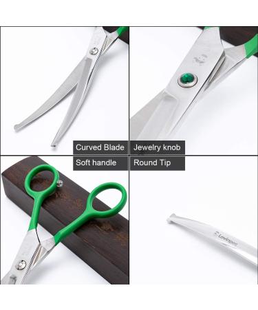 7 Curved Pet Grooming Scissors - Stainless Steel Safety Trimming Shears for Dogs & Cats | Left/Right-Handed Round-Tip Design | LovinPet - Buy Online on GoSupps.com