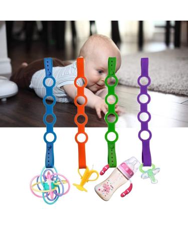 Buy Egujiwa 4-Piece Silicone Pacifier Clips & Toy Security Belts in Colorful Random Colors - Perfect for Strollers Shopping Carts Cars & Children's Beds | International Shipping Available - Buy Online on GoSupps.com