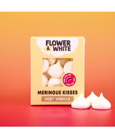 Flower & White Very Vanilla Meringue Kisses (4 Pack) Low Calorie 10 Calories Per Kiss Vegetarian Gluten-Free Natural Flavours & Ingredients 4 x 100g - Buy Online on GoSupps.com
