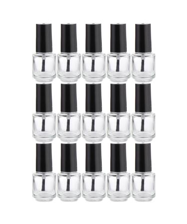Healeved Lot de 25 Flacons Vides en Verre 5ml pour Vernis Ongles Bouchon Aluminium lectrolytique Pinceau Int gr Rechargeables Outil Professionnel Nail Art Usage Portable et DIY