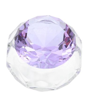 Ipetboom Manicure Cups Nail Art Crystal Cup Purple White Crystal Glass With Cover Nail Art Liquid Cup