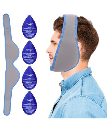 NEWGO wisdom tooth cooling compress cooling pads for wisdom teeth surgery cooling pad face after tooth surgery cold warm compress 4 pieces (gray)
