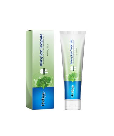 Baking Soda Toothpaste with Peppermint Peach Extract and Coconut Oil Natural Whitening Formula for Stain Removal and Fresh Breath Enamel Safe and Tartar Control 3.52oz