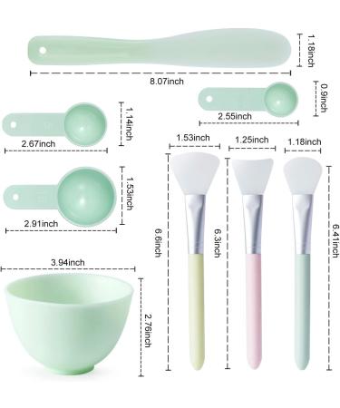 Plastics Free SOMIER Silicone DIY Face Mask Mixing Bowl Set Mud Clay Facial Mask Bowl with Spatula Fan Brush Powder Measuring Spoon 8 in 1 - Buy Online on GoSupps.com