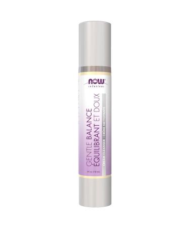 NOW Solutions Gentle Balance Cream Cleanser 4 oz - Fragrance-Free Non-Foaming Formula with Bakuchiol and Ceramosides