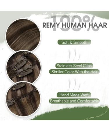 Buy Hetto Clip-In Extensions | Real Remy Hair Smooth Brown Highlights 35 cm 120g - Best Quality International Shipping - Buy Online on GoSupps.com