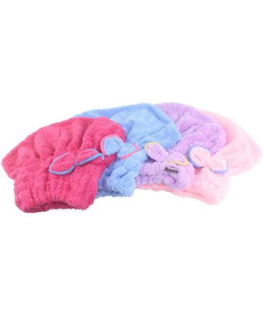 Dianoo 3pcs Cute Ultra Absorbent Dry Hair Cap Set - Bowknot Shower & Spa Caps for Women (Random Colors) - Ideal Hair Drying Solution - Buy Online on GoSupps.com
