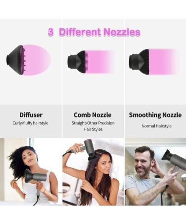 CASAMAA Professional Ionic Hair Dryer Hairdryer Powerful AC Motor Quick Drying with 2 Speed 3 Heat Setting Cool Shot Button with 1 Diffuser & 2 Concentrator for Women Man (Gray) Grey - Buy Online on GoSupps.com