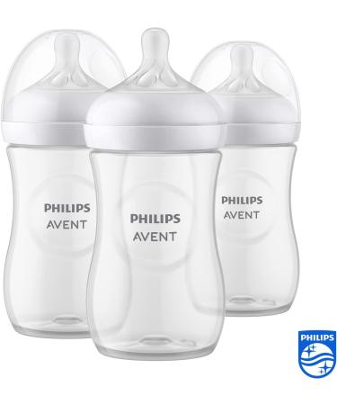 Philips Avent Natural Response Baby Bottle - 3 x 260ml Baby Milk Bottle for Newborns and Up BPA Free 1+ Months (Model SCY903/03) 260ml x3 - Buy Online on GoSupps.com