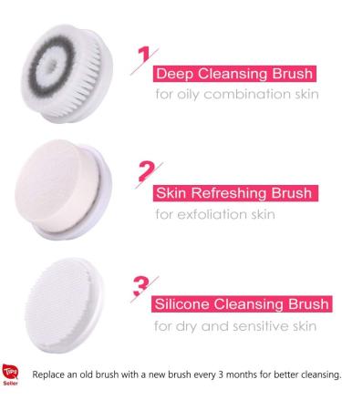 TOUCHBeauty Facial Cleansing Spin Brush - Electric Face Scrubber with 3 Brush Heads for Deep Cleansing Exfoliation & Massaging | International Shipping Available - Buy Online on GoSupps.com