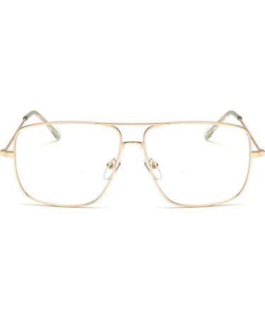 JJCCN Clear Lens Glasses Non Prescription Metal Frame Eyewear Women Men Gold - Buy Online on GoSupps.com