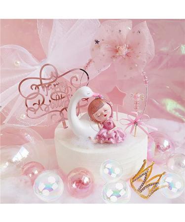 Bubble Balls Cupcake Toppers Set - 16Pcs Pink Cake Insert Toppers for Wedding, Anniversary, Mother's Day, Birthday Party Decorations - Buy Online on GoSupps.com
