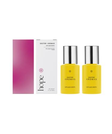 Doctor Aromas Premium Therapeutic Essential Oils Fragrance Scents Bottles Refills- Organic Aroma, Safe for Diffusers, Aromatherapy Lemon Lavender and Other Blends, 1 OZ (Hope, 2-Pack) Hope 1 Fl Oz (Pack of 2)