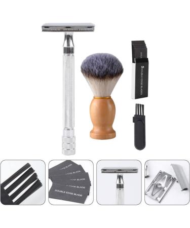 Fomiyes Manual Razor Set for Men - Precision Wet Shaving Metal Hairbrush & Safety Razor - Premium Grooming Kit - Buy Online on GoSupps.com