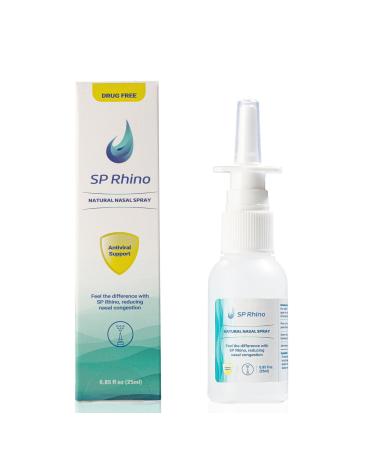 SP RHINO Natural Nasal Spray - Saline Nasal Spray decongestant Reduces Snoring, Relieves Allergy & Sinus Congestion - Family-Safe Moisturizing Mist - Non-Medicated, Steroid-Free, Preservative - 25ml