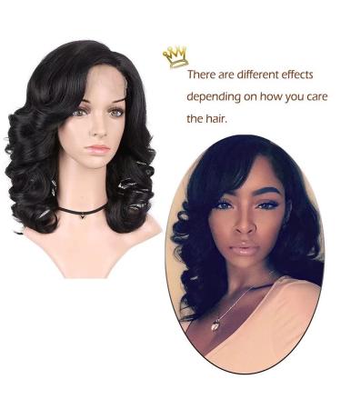 Lady Miranda 16 Loose Wave Lace Part Wig - Black Synthetic Heat Resistant Full Wig for Women - Buy Online on GoSupps.com
