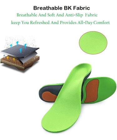 FonsBleaudy Orthotic Inserts with Arch Support - Shock Absorption Insoles for Plantar Fasciitis & Foot Pain - M Women 9-11 / Men 8.5-10 - Buy Online on GoSupps.com