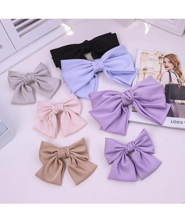 Wambere Women's Hair Clips with Bow Girls Hair Accessories Elegant Bow Hairpin Hair Clips Made of French Fabric for Women Hair Pins with Bow Hair Bow for Women Girls Black - Buy Online on GoSupps.com