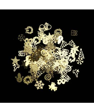 Xmas Design Ring Bell Elk Snowflake Spangles for Gel Paillettes Sequins for Nails Christmas Nail Decoration Gold Glitter Flakes Nails Sequins - Buy Online on GoSupps.com