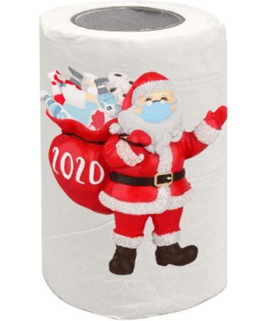 1 Roll Santa Claus Toilet Paper Merry Christmas Tissue Paper Funny Prank Tissue for Christmas Stocking Stuffers Favors Xiaoyaoyou - Buy Online on GoSupps.com