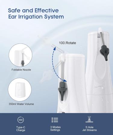 Wireless Ear Wax Removal Tool - Safe & Effective Kit with 3 Pressure Modes 8 Tips & Basin for Adults - Buy Online on GoSupps.com