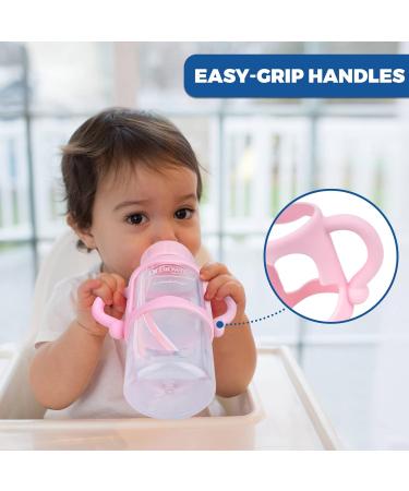 4 Pack Silicone Bottle Handles for Dr. Brown Baby Bottles - Easy Grip Holder for Hands-Free Feeding - Pink, Orange, Blue, Green - Buy Online on GoSupps.com