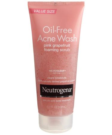 Neutrogena Oil-Free Acne Wash Scrub  Pink Grapefruit  6.7 Fl Oz Grapefruit 6.7 Fl Oz (Pack of 1)