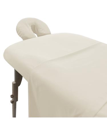 London Linens Soft Microfiber Massage Table Sheets Set 3 Piece Set - Includes Massage Table Cover, Massage Fitted Sheet, and Massage Face Rest Cover (Cream) Natural