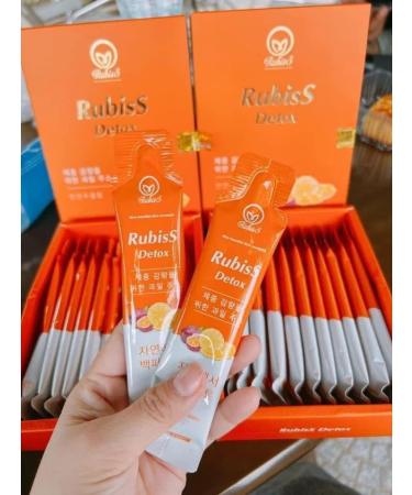 Nuoc ep Chanh Day Dua Giam Can Rubiss Detox Fruit Juice Supplement 12 Pack x 20ml Pineapple & Passion Fruit Blend