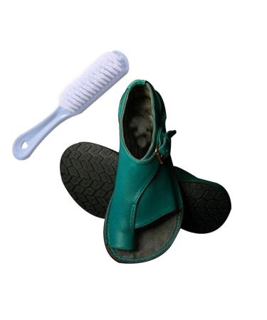 Bunion Sandals for Women Womens Fashion Orthopedic Open Toe Leather Flat Bunion Sandals Casual Corrector Pain Relief Sandals for Bunion Splints Toe Separator Hallux Valgus 6.5 Blue