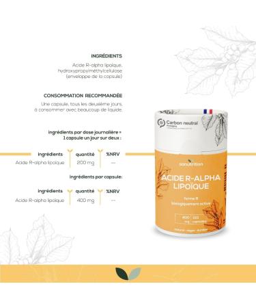 R-Alpha Lipoic Acid 400 mg per capsule | 120 capsules | High dosed | in particularly high bioavailability | Vegan | 100% ecological paper packaging - Buy Online on GoSupps.com