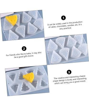 HOMSFOU 1pc Cheese Silicone Mold Cheese Silicone Baking Candy Silicone Molds for Candles Silicone Soap Ice Cream Mould Cheese Fondant Cheese Shape Baking White Silica Gel Mousse - Buy Online on GoSupps.com