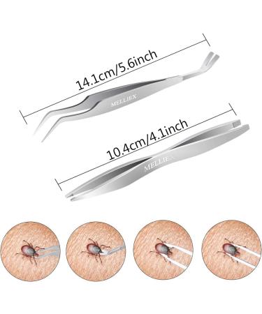 Melliex Tick Pliers Set - Stainless Steel Tick Remover & Tweezers for Dogs & Cats | Plastic Tick Hooks & Storage Box - Buy Online on GoSupps.com