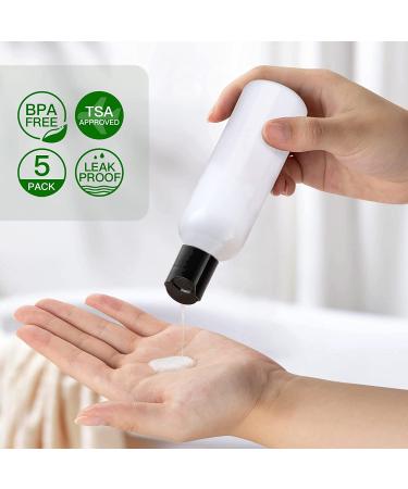 Owlyee 3.4oz Travel Bottle with Disc Top Flip Cap (5PCS) - 100ml Clear Empty Plastic Containers for Shampoo, Lotion, Soap - Buy Online on GoSupps.com