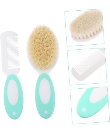 TOYANDONA 2pcs Baby Hair Brush and Comb Set - Wooden Hair Brush for Infants, Toddlers, and Children - Soft Bristles - Green Medium - Buy Online on GoSupps.com