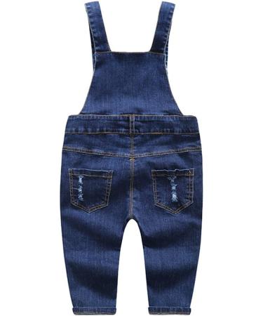 KIDSCOOL SPACE Baby & Little Boys/Girls Denim Overalls 2-3 Years Blue-1974 | Soft Ripped Washed Design - Buy Online on GoSupps.com