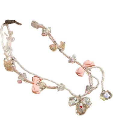 OralGos Faux Crystal Pearl Bow Necklace - Fashionable Choker for Women | Elegant Anniversary Jewelry - Buy Online on GoSupps.com