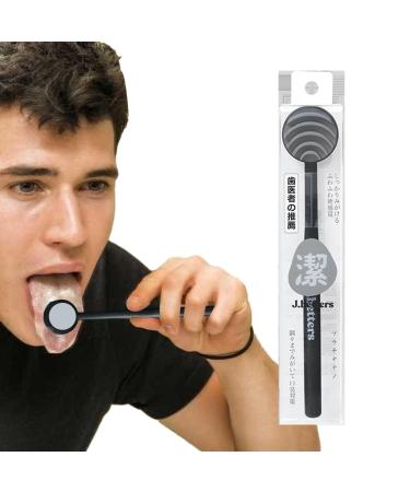Rosixehird tongue brush - cleaning scraper for the tongue - oral custody treatment with travel case for adults and children oral care for a fresher breath black