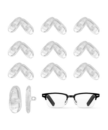 10 Pairs Screw-in Glasses Nose Pads Soft Silicone Spectacle Air Chamber Universal Nose Pads Anti-Slip Screw in Replacement Nose Pads Screw-on for Eyewear Eyeglass Sunglasses Repair Cushion Clear Clear-screw-in