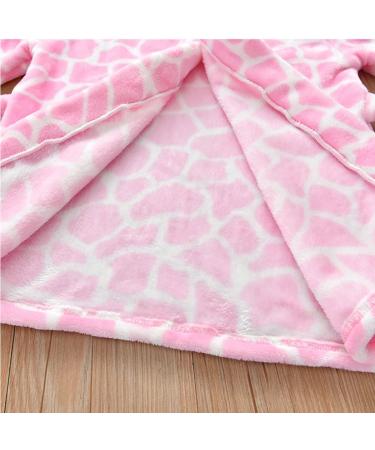 JZLPIN Unisex Baby Hooded Bathrobe | Flannel Pajamas for Boys & Girls 3-4 Years | Pink Dressing Gown - International Shipping Available - Buy Online on GoSupps.com