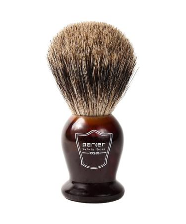 Parker Safety Razor Super Soft100% Best Badger Bristle Shaving Brush with Faux Tortoiseshell Handle - Brush Stand Included