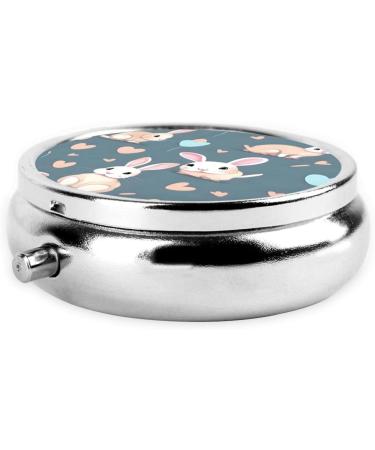 Cartoon Cute Bunny Round Pill Box Organizer 3 Compartment Portable Travel Pill Box for International Shipping - Buy Online on GoSupps.com