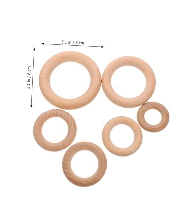 ABAODAM 12 STK Baby Wood Molar Rings - Unfinished Wooden Circle Accessories for Newborns | Safe & Fun Teething Relief - Buy Online on GoSupps.com