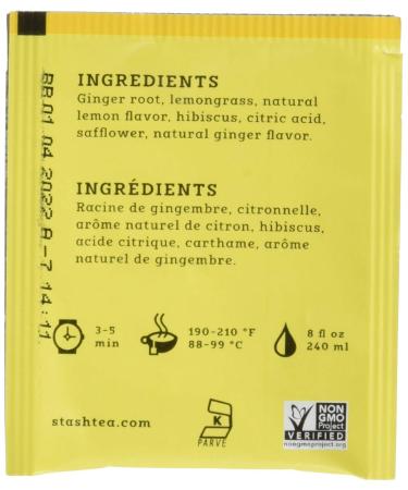 Stash Tea Lemon Ginger Herbal Tea - 100 Tea Bags, Pack of 1 - Buy Online on GoSupps.com