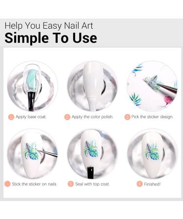 FULDGAENR 5D Embossed Flower Nail Stickers - Self Adhesive Botanical Designs for Nail Art - Buy Online on GoSupps.com