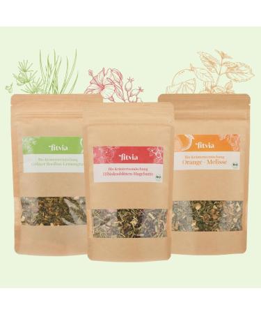 fitvia premium organic tea set loose tea I herbal tea I natural sweetness I highest purity and quality standards (citrus magic set) - Buy Online on GoSupps.com