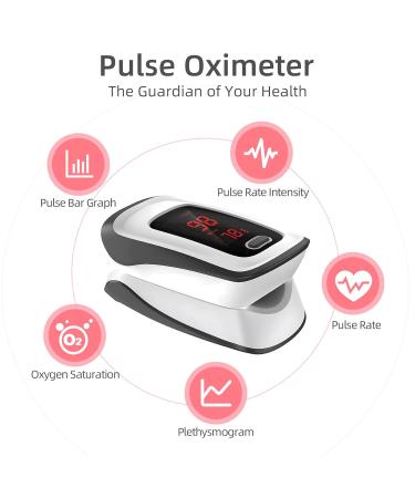 Ansta Pulse Oximeter - Monitor SpO2 & Heart Rate with Large LED Screen | Quick & Easy Blood Oxygen Measurement - Gray - Buy Online on GoSupps.com