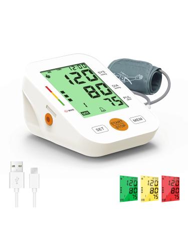Panacare 2.0 upper arm blood pressure measuring devices 4.2 "Large display | 3-color backlight | German language | 2users & 198dates | cuff of 22-42cm fully automatic blood pressure monitor (White)