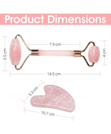 Buy Rose Quartz Roller & Gua Sha - Facial Beauty Tools for Skin Care Relaxation & Anti-Aging - Buy Online on GoSupps.com