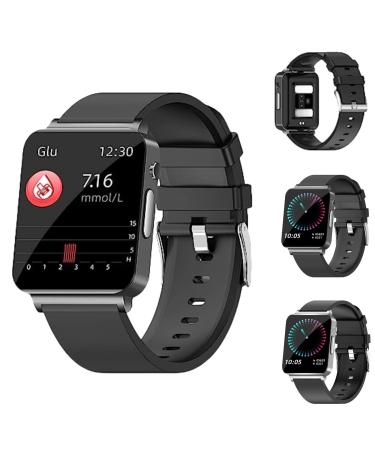 Blood Sugar Monitor Watch Non-invasive Blood Glucose Test Smart Watch Diabetic Watch Blood Glucose Watch Smart Watch Blood Sugar Diabetic Smartwatch Blood Oxygen Tracking (Color : Black)